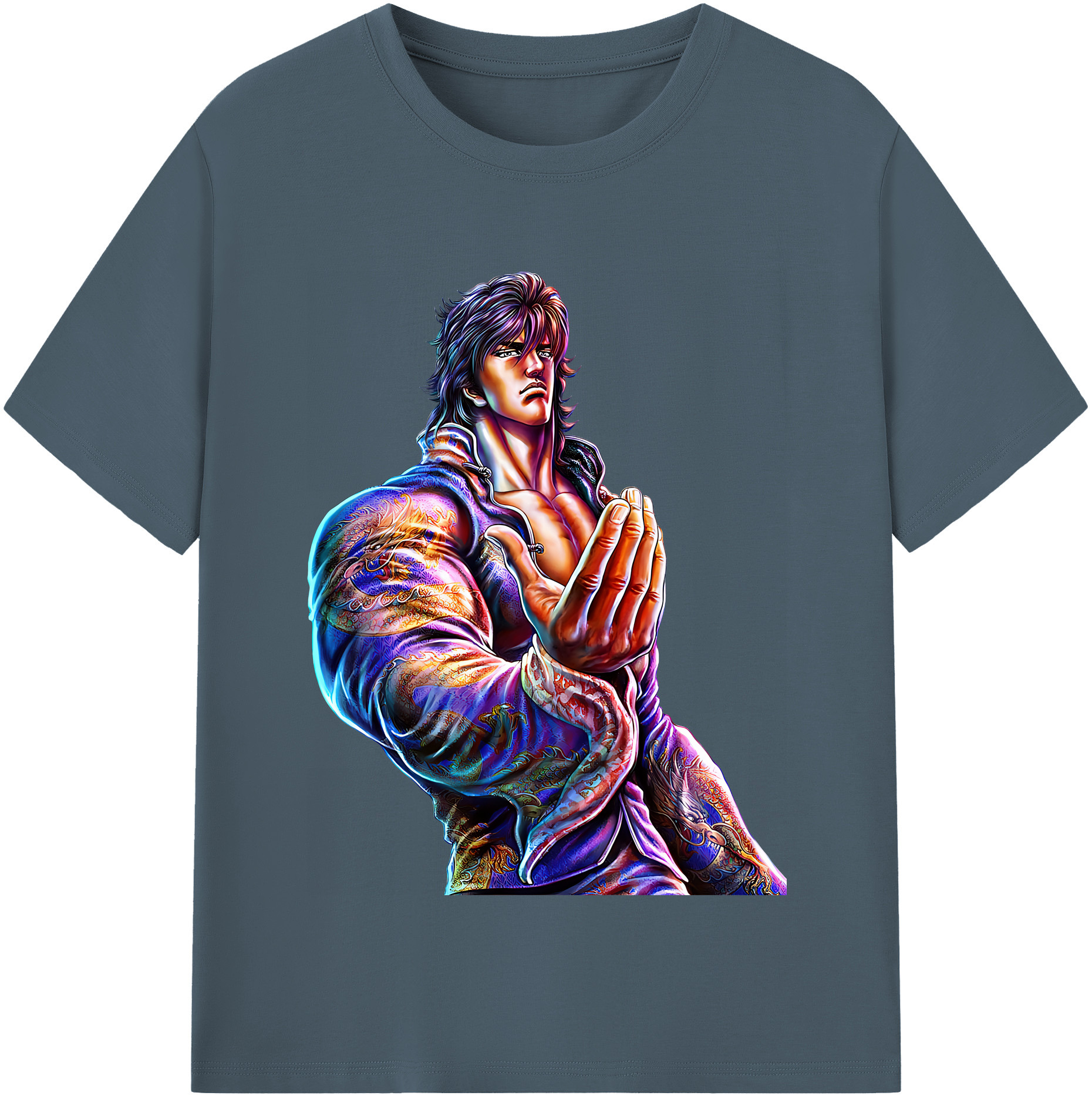 （画像用） 北斗の拳 Fist of the North Star 綿100％半袖Tシャツ（フロントプリント）